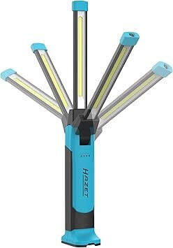 Hazet 1979N-92 LED Slim Light Werkstattlampe I Langlebige 4500 mAh Akku-Leistung, USB-C Aufladung mit 100 cm Kabel, 120 Grad verstellbarer Aluminium-Kopf, 3-14 Stunden Leuchtdauer