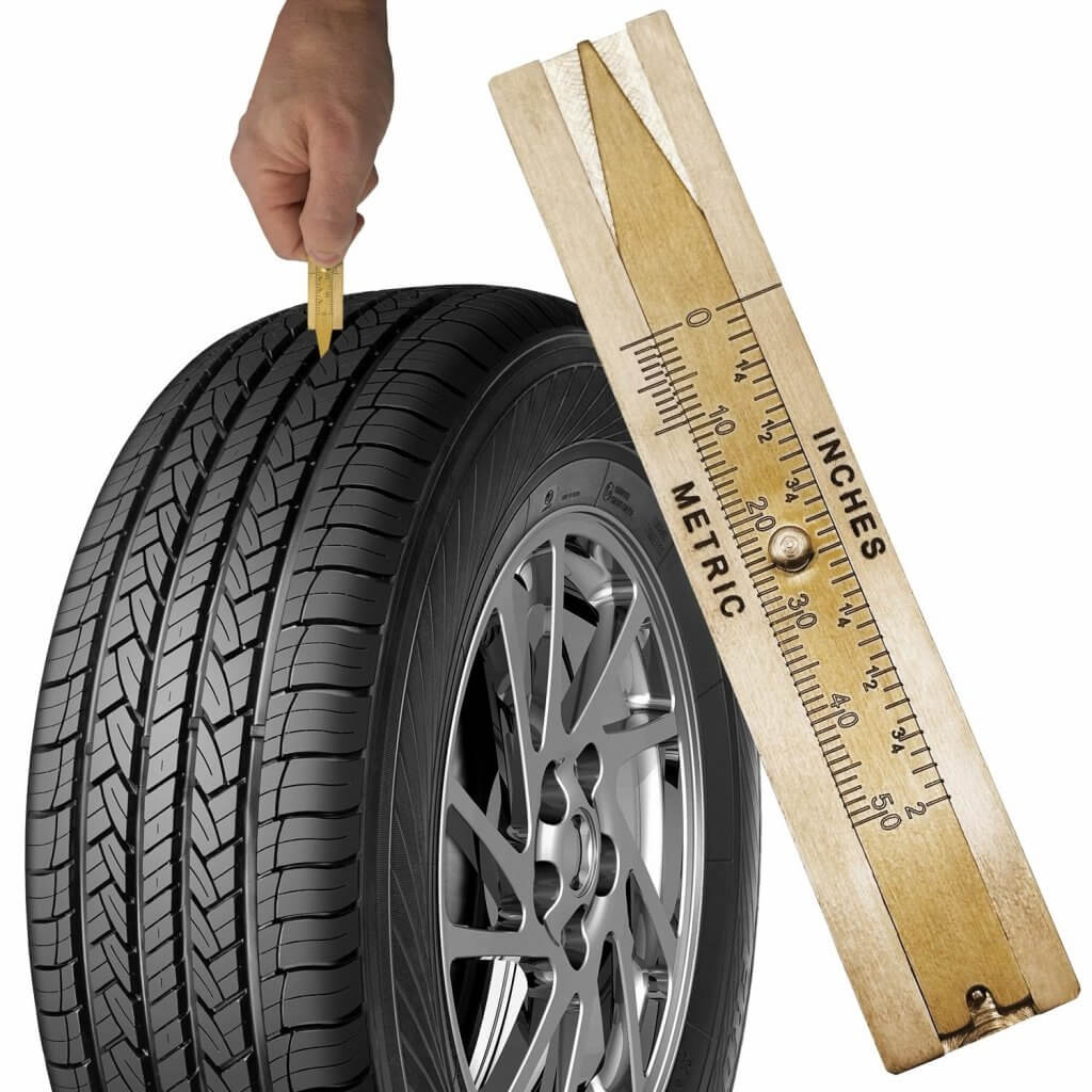 MIB Reifen-Profillehre Nr. 615/6 | Profiltiefenmesser für LKW & PKW Reifen | Messing-Reifenprofilmesser | Kfz Spezialwerkzeug | Profi-Messgerät für Profiltiefe | inkl. Etui (50mm)