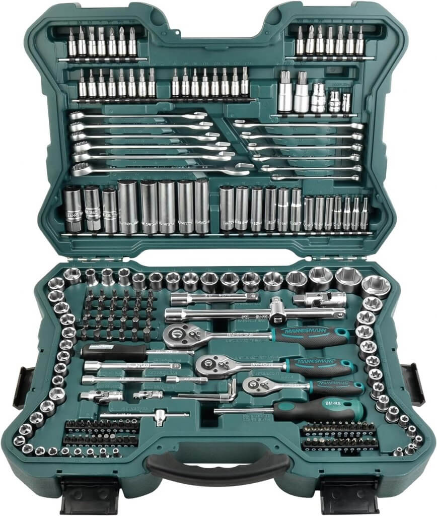 Brüder Mannesmann Steckschlüsselsatz, 1/4" Zoll, 3/8" Zoll und 1/2" Zoll, 215-teilig | M98430